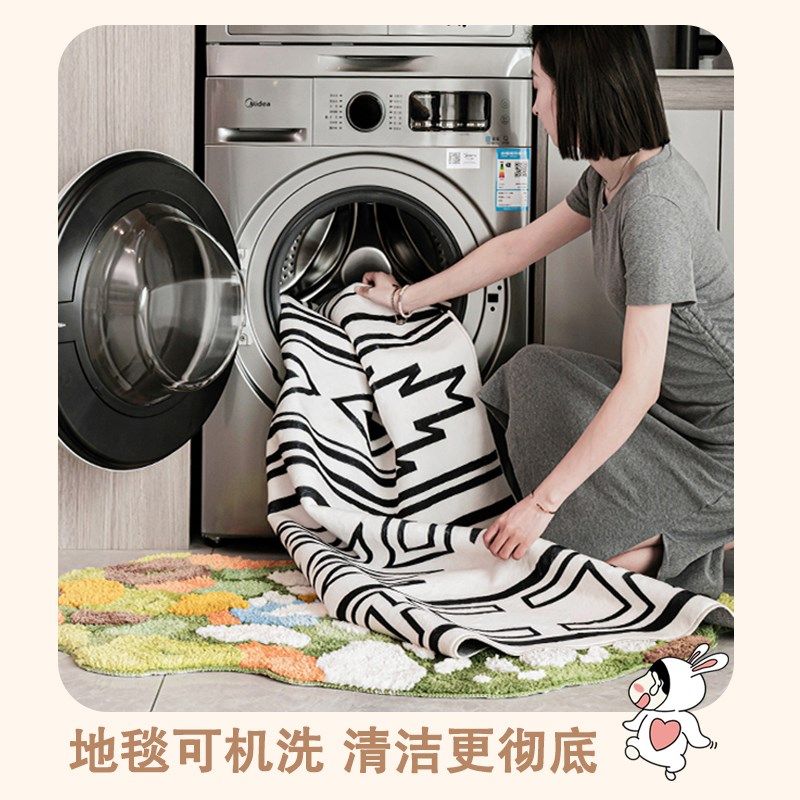 Bedroom carpet cute cartoon bedside blanket children's room floor mat girl's bedroom bedside carpet plush floor mat