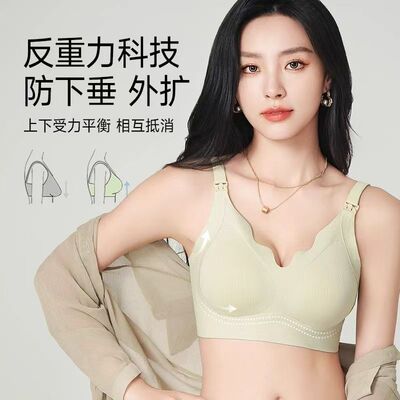 孕妇哺乳内衣防下垂聚拢产后喂奶文胸夏季薄款怀孕期专用大码胸罩