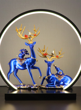 对鹿摆件创意招财家居饰品新中式客厅酒柜茶几电视柜玄关房间摆设