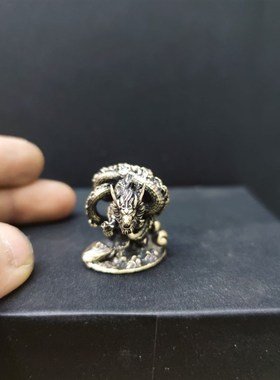 纯铜做旧神龙手办青龙摆件中国迷你袖珍盘龙工艺品摆件模型小礼品