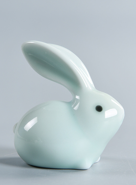 可爱小白兔子摆件陶瓷客厅家居工艺品摆设酒柜卡通萌兔装饰品礼品