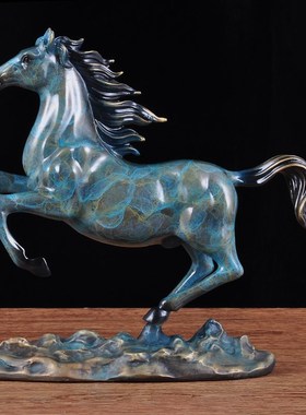 黄铜红色马摆件马到成功工艺品招财客厅玄关办公室老板桌开业礼品