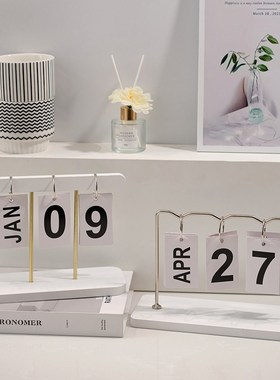 新款创意餐桌学生桌面木质日历摆件玄关幼儿园拍照日期牌拍摄