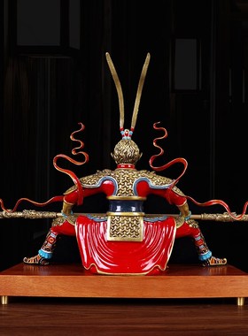 黄铜孙悟空齐天大圣斗战胜佛摆件  客厅玄关创意老板办公室桌装饰