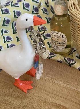 帮你拿钥匙！大白鹅磁铁可爱树脂创意家居玄关摆件钥匙架仿真鸭子