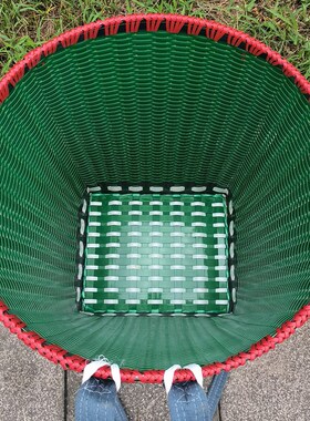 背篓塑料特大号农用钢化胶带编织非竹编家用采蘑菇摘莲蓬四川背篼