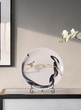 新中式摆件客厅电视柜玄关博古架茶室G摆设软装饰品酒柜陶瓷看盘