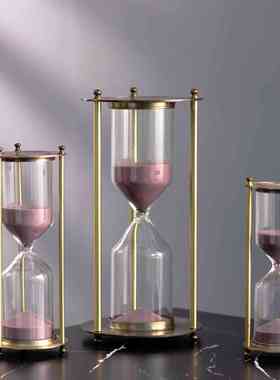 儿童创意金属时间沙漏办公室装饰饰品迷你5分钟流沙瓶倒计时管理