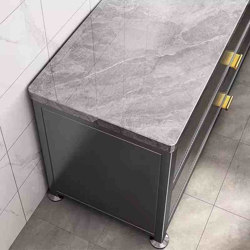 厨房置物架多功能岩板落地防尘靠墙一体多层碗盘柜微波炉切菜桌整,淘宝优惠券,粉丝福利购,淘宝优惠卷