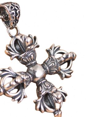 925银吊坠项坠复古做旧民族风十字金刚杵吊饰挂件银饰配饰礼物