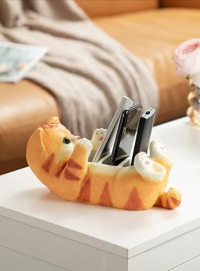 慧心巧聚猫咪手机收纳盒玄关客厅卧室摆件家居装饰品茶几创意摆设