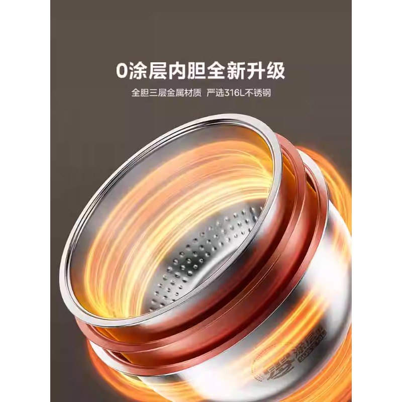 美的电饭煲IH无涂层4L家用0涂层316内胆不锈钢电饭锅官方新品M3 - 图1