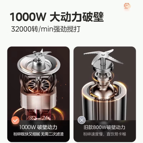 美的破壁机轻音豆浆机安睡料理机免手洗预约定时搅拌机榨果汁机M3 - 图2