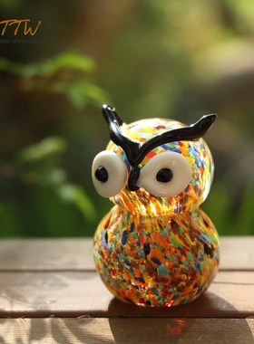 出口品质彩色手工玻璃动物琉璃摆件装饰礼物布景装饰