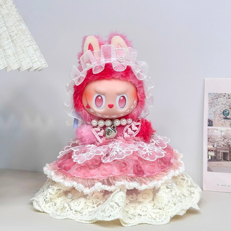 labubu娃衣前方高能系列毛绒公仔挂件三代玩偶裙子套装拉布布衣服 - 图0