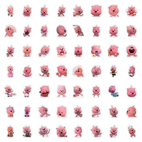 可爱卡通loopy露比小海狸表情包贴纸可爱卡通粉色高颜值装饰手账 - 图2