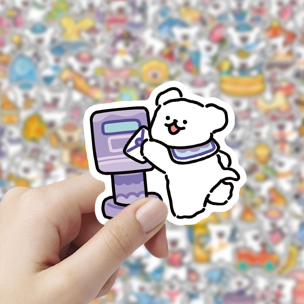 206张超萌可爱线条小狗贴纸创意卡通可爱diy手账装饰素材贴画 - 图2