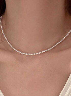 绿松石珍珠项链不掉色女新款高级感小众叠戴新中式锁骨颈链饰品