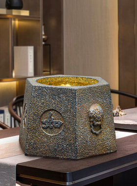 复古流水摆件循环水桌面喷泉财源滚滚流水生财办公室店铺开业送礼