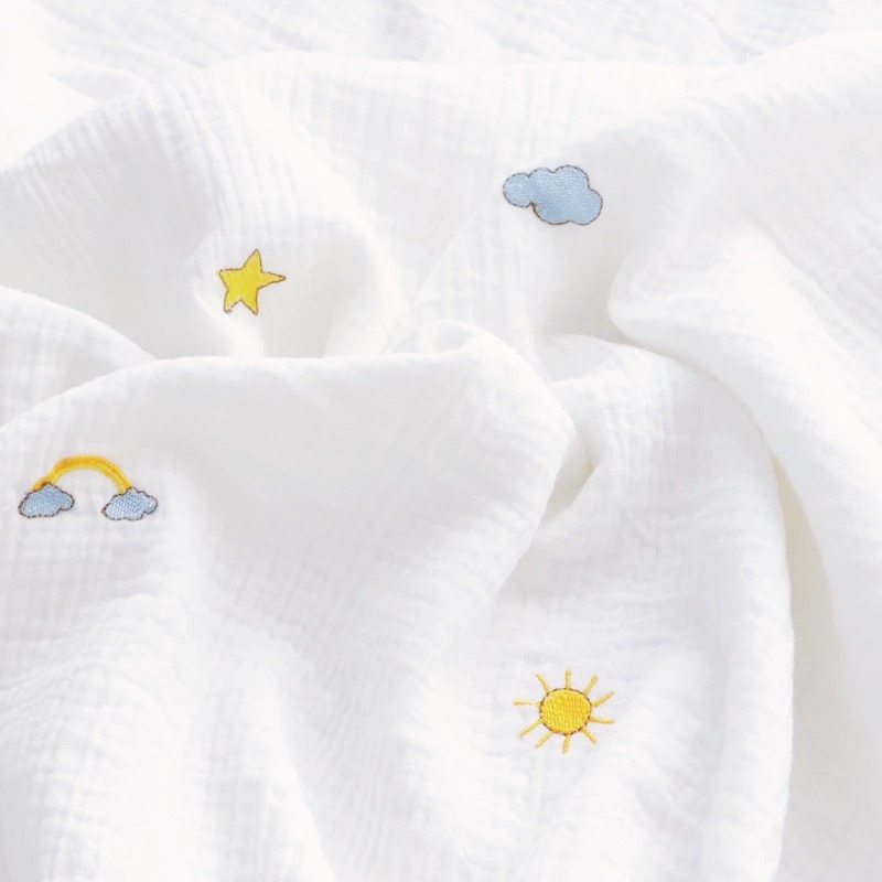 刺绣婴儿被子纯棉纱布抱被新生儿盖毯浴巾夏季薄款宝宝被四季通用,淘宝优惠券,粉丝福利购,淘宝优惠卷