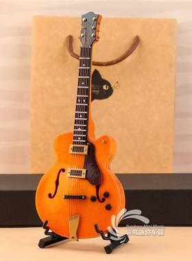 木质电吉他模型电贝司乐器摆件汽车饰品挂饰送朋友生日圣诞节礼物