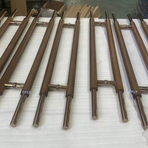 玻璃门拉手实木门拉门把手加厚不锈钢现代简约黑色包厢商铺拉手 - 图0