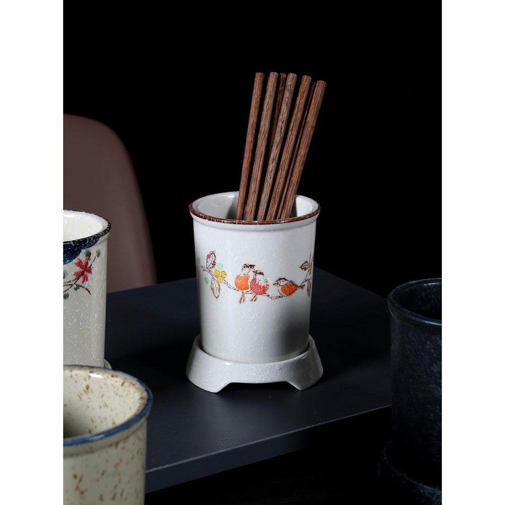 釉下彩色筷子桶创意覆古筷子桶大陶瓷筷子桶家用筷子笼排水筷子储,淘宝优惠券,粉丝福利购,淘宝优惠卷