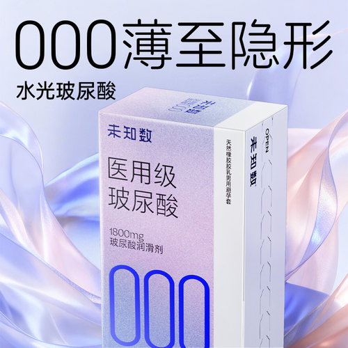 未知数000医用级玻尿酸避孕套超薄安全套男用001夫妻情趣官方正品 - 图0