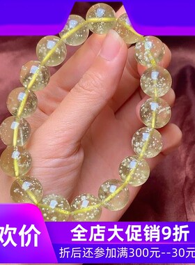 天然利比亚黄金陨石手链大颗粒男女款单圈圆珠手串珠链尺寸13毫米