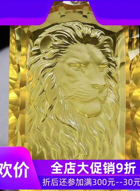 天然巴西收藏级柠檬黄水晶千禧面雕刻狮子吊坠项链钻石切工净体即