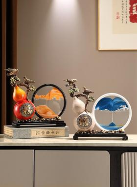 引进财富宝葫芦饰品，新中国风门厅客厅饰品，桌面流沙画，沙漏乔