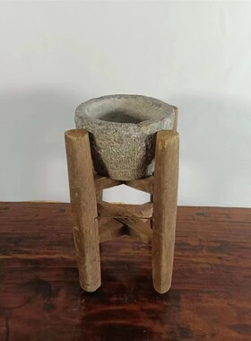 民俗老物件老石臼复古怀旧摆件创意花架花盆装饰道具纪念收藏品