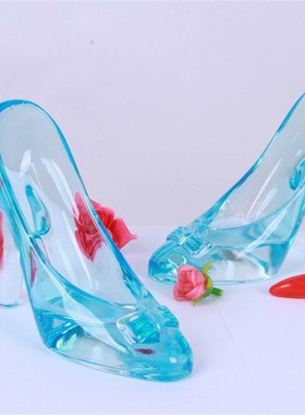 灰姑娘水晶玻璃鞋浪漫七夕送女友闺密生日家居饰品创意情人节礼物
