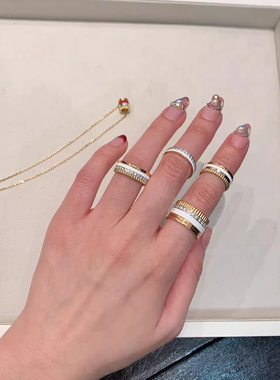 瑟曼婷齿轮转动戒指女镀18K玫瑰金高级感叠戴风时尚指环情侣对戒