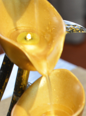 开业贺礼流水喷泉客厅吧台收银台循环水摇钱树装饰送五帝钱乔迁礼