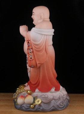 恭喜发财弥勒佛菩萨大肚开心笑佛招财摆件汉白玉佛像家用客厅供奉