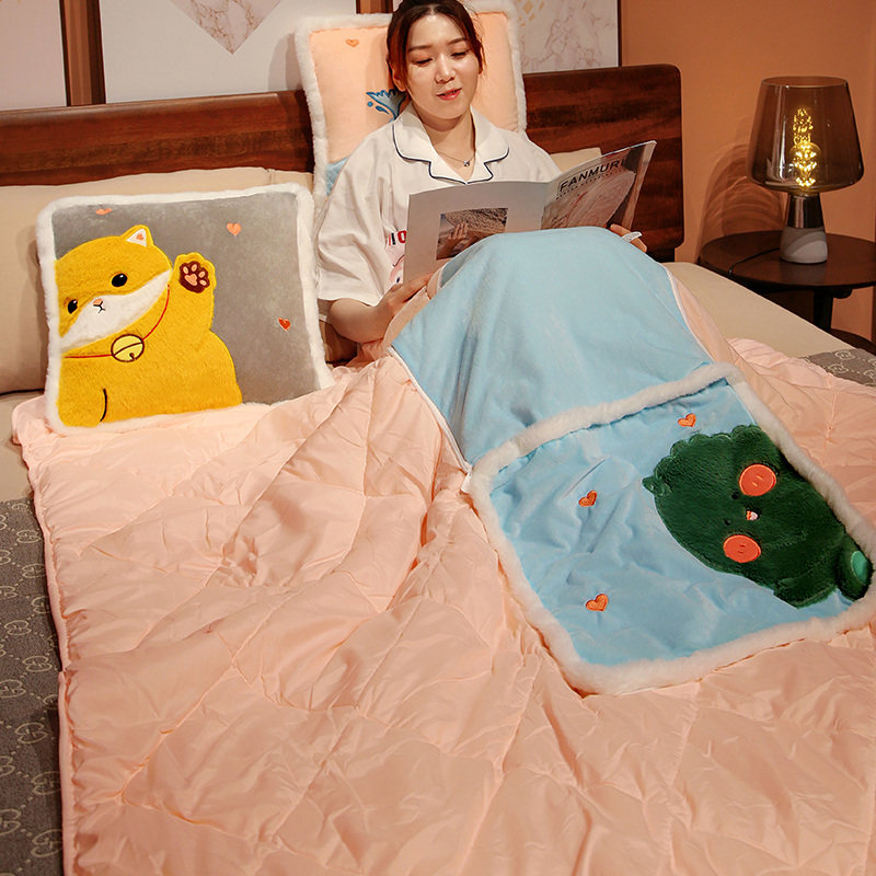 卡通折叠抱枕被子两用二合一靠枕头办公室午睡毯子汽车内夏季车载,淘宝优惠券,粉丝福利购,淘宝优惠卷