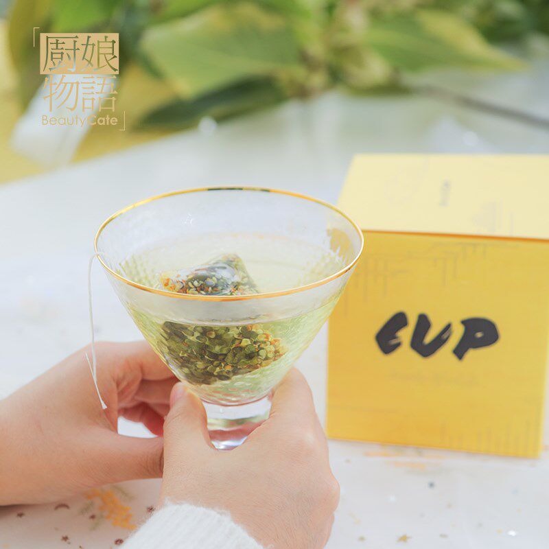 厨娘物语 金边锤纹小斗笠杯 锤木纹水杯甜品杯冰淇淋杯 - 图0