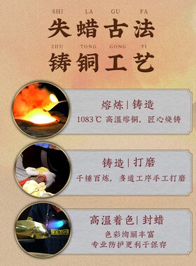 《福禄绵绵》铜金岁月葫芦黄铜摆件工艺品铜器新中式客厅桌面装饰