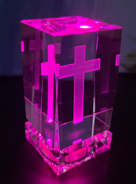 水晶十字架工艺品家居摆件 欧式酒柜小夜灯送家人朋友结婚礼物