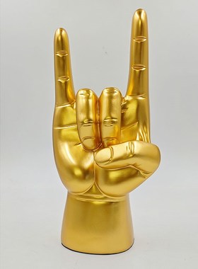 摇滚手势耳机挂座 耳机架 首饰展示支架 手势桌面装W饰摆件 眼镜