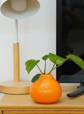 橘子花瓶陶瓷水养水培花瓶花器客厅桌面装饰品摆件电视机柜