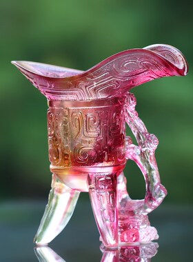 琉璃举杯同庆爵杯摆件居家办公桌面摆放装饰商务送礼中式收藏礼品