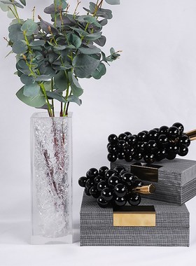 创意轻奢样板间电视柜展柜办公桌天然大理石葡萄摆件家居工艺品