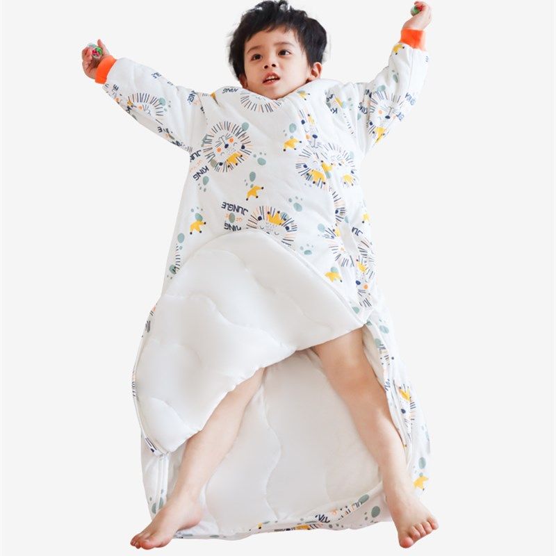 婴儿睡袋秋冬夹棉宝宝长袖一体式加厚睡衣新生儿拉链式功能防踢被,淘宝优惠券,粉丝福利购,淘宝优惠卷