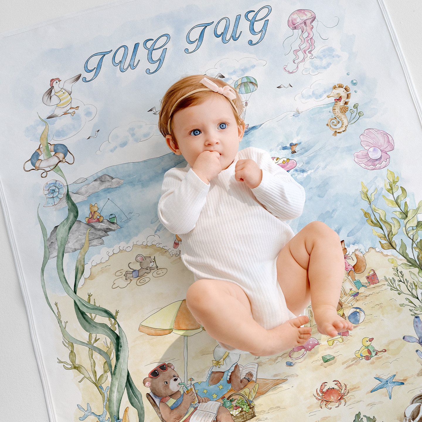 TugTug隔尿垫婴儿防水可洗纯棉宝宝儿童大尺寸透气姨妈床垫春