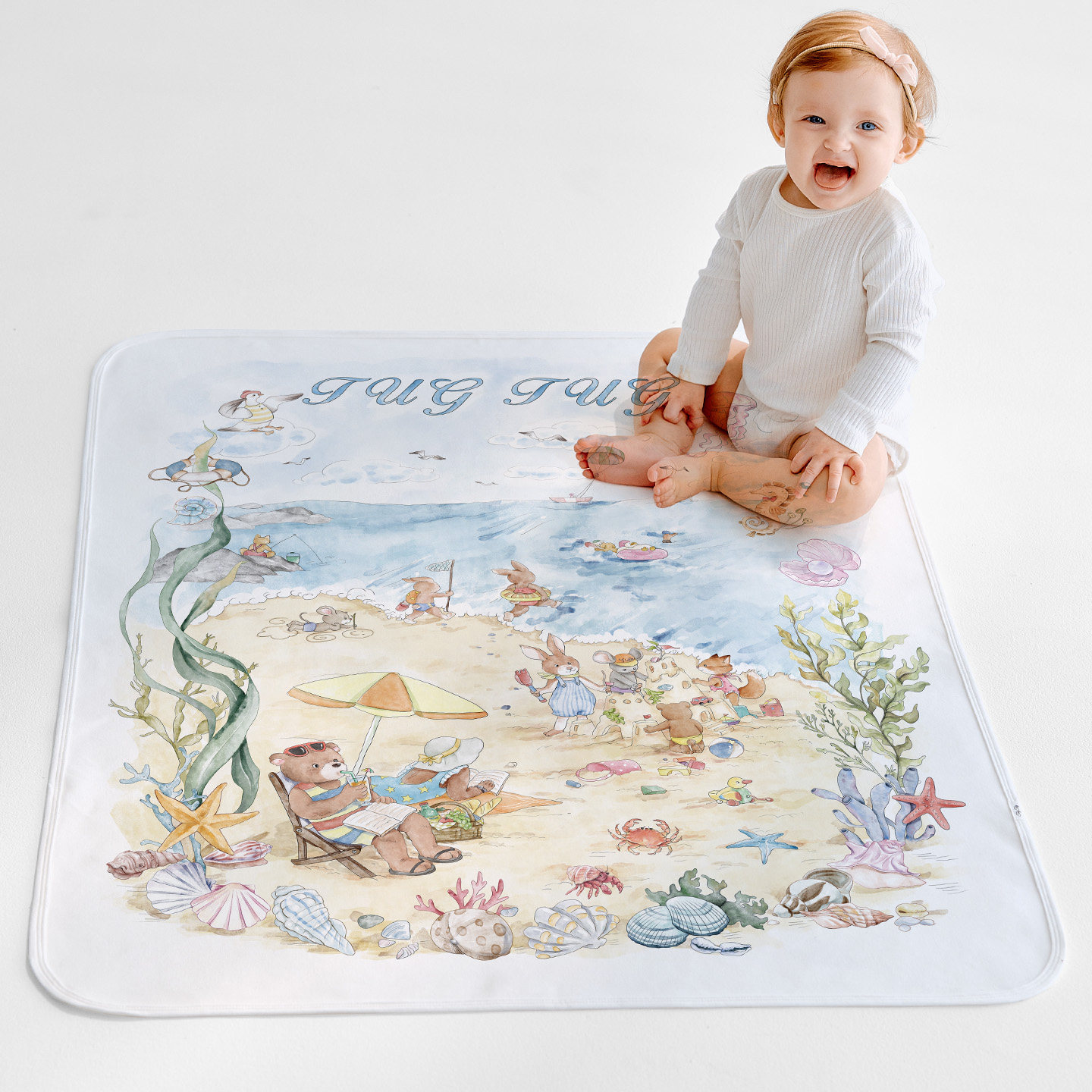 TugTug隔尿垫婴儿防水可洗纯棉宝宝儿童大尺寸透气姨妈床垫春