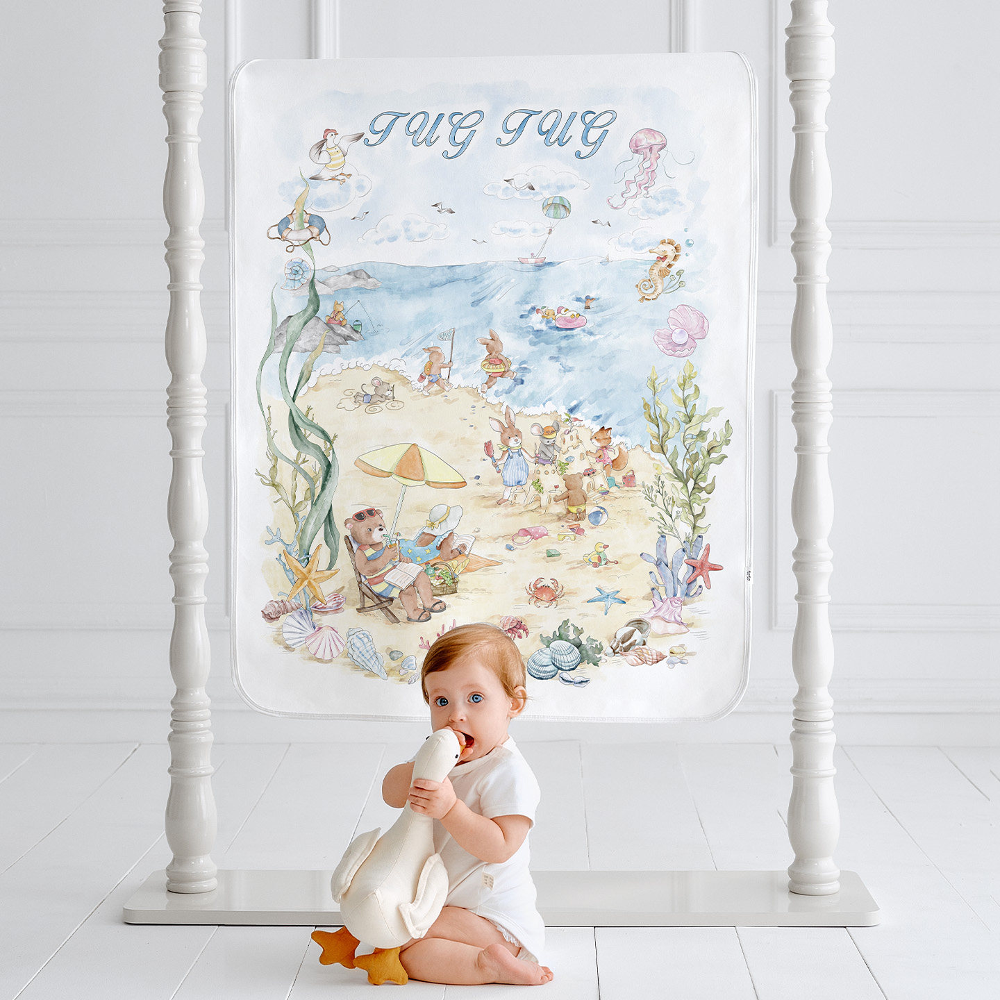 TugTug隔尿垫婴儿防水可洗纯棉宝宝儿童大尺寸透气姨妈床垫春