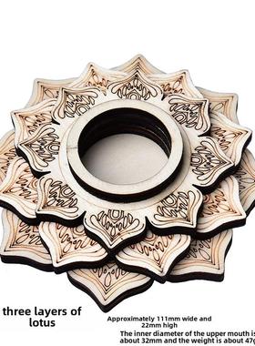 五芒星盘木质工艺品摆件水晶球底座矿石晶簇支架展示台家居装饰品