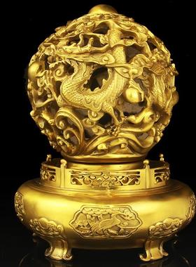 黄铜九转乾坤龙鼎客厅办公室家居招装饰来财摆件店铺开业礼品